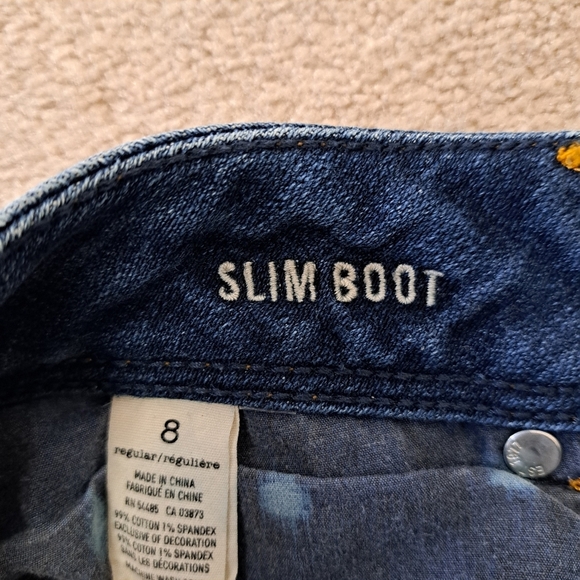 American Eagle Jeans Women's 8 Blue Slim Boot Distressed Denim - Picture 12 of 13